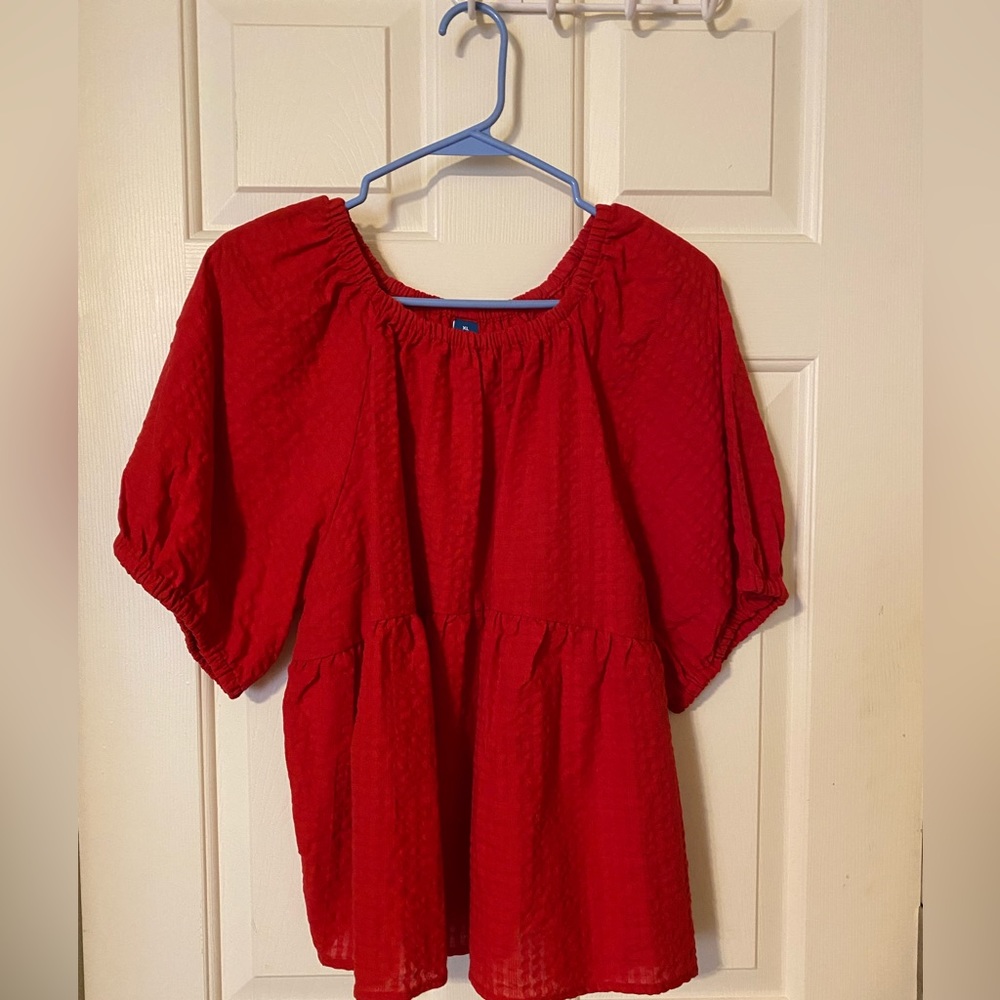 Old Navy red peasant top